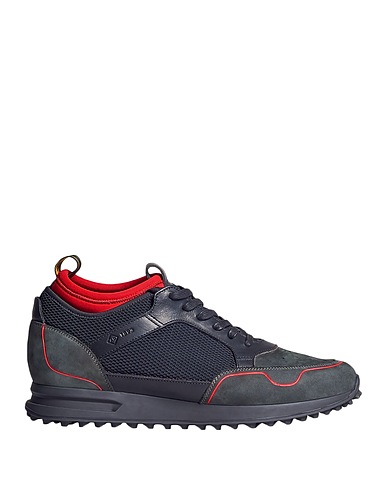 DUNHILL Sneakers Black Leather, Textile fibers