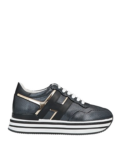 HOGAN Sneakers Black Soft Leather, Textile fibers