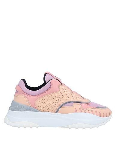 TOD'S Sneakers Pink Leather, Textile fibres