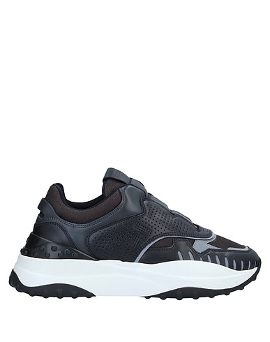 TOD'S Sneakers Schwarz Leder, Gewebefasern
