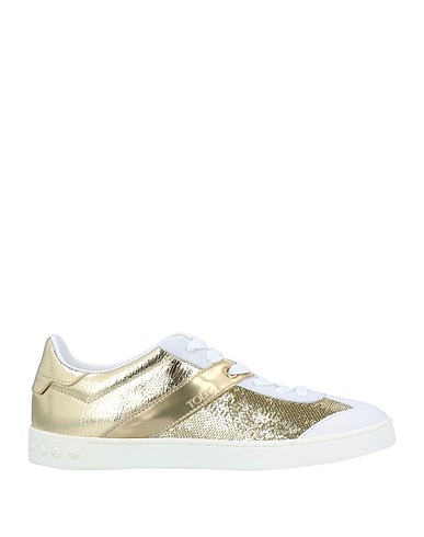 TOD'S Sneakers Gold Textile fibers, Leather