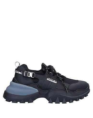 RUCOLINE Sneakers Black Leather, Textile fibres