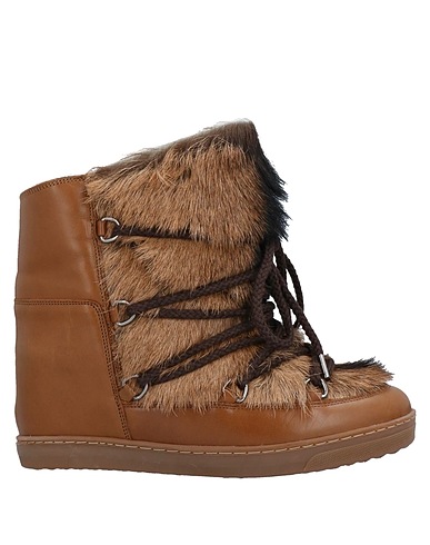 ISABEL MARANT Stiefelette Dunkelbraun Leder, Schafpelz