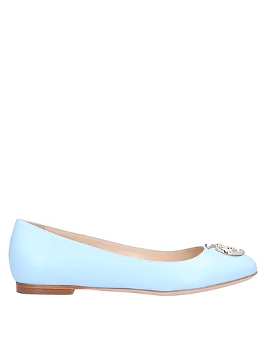 TRUSSARDI Ballet flats Sky blue Leather
