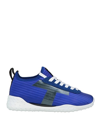 TOD'S Sneakers Bright blue Leather, Textile fibres