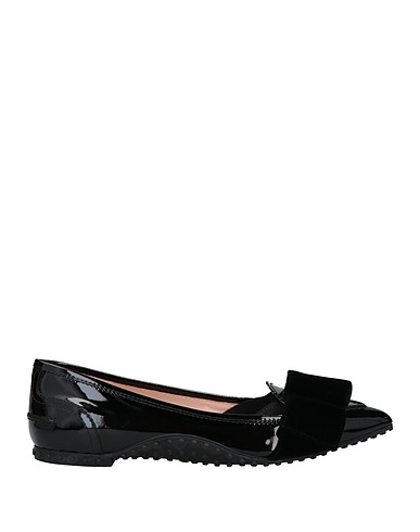 ALESSANDRO DELL'ACQUA x TOD'S Ballerine Nero Pelle, Fibre tessili