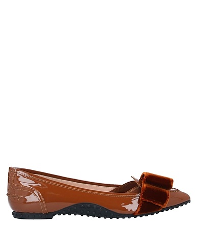 ALESSANDRO DELL'ACQUA x TOD'S Ballerine Marrone Pelle, Fibre tessili