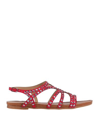 VIVIAN Sandals Red Textile fibres, Leather