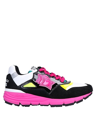 ATLANTIC STARS Sneakers Black Leather, Textile fibres