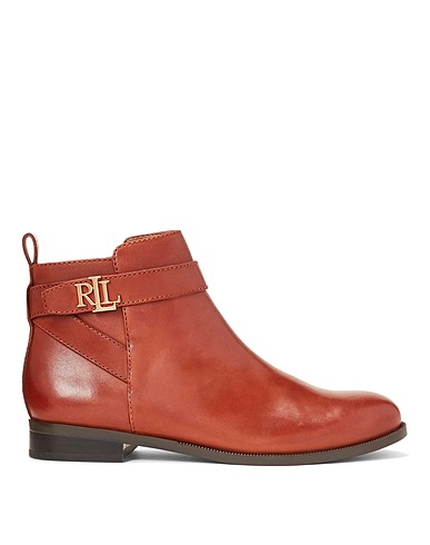 LAUREN RALPH LAUREN Ankle boot Brown 100% Leather