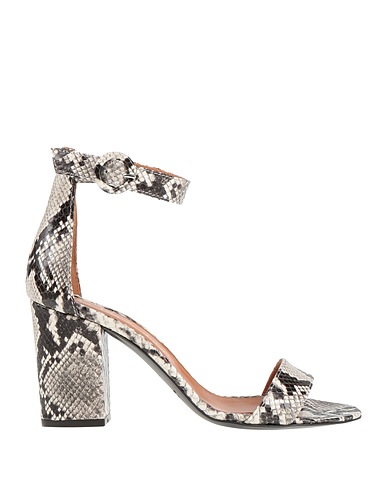 VIA ROMA 15 Sandals Light grey Soft Leather