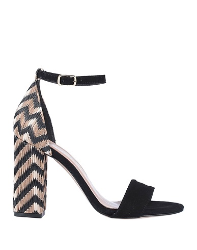 NILA & NILA Sandals Black Textile fibres, Natural raffia
