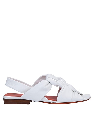 SANTONI Sandals White Leather