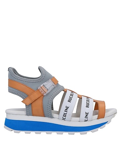 RUCOLINE Sandals Camel Leather, Textile fibers