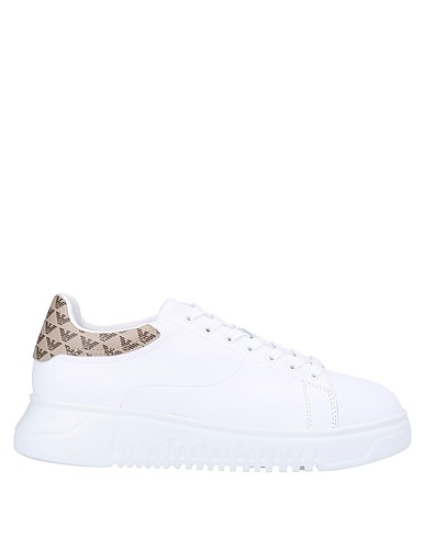 EMPORIO ARMANI Sneakers White Calfskin, Other Fibres