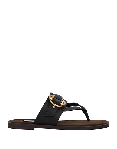 STELLA McCARTNEY Flip flops Dark brown Textile fibres