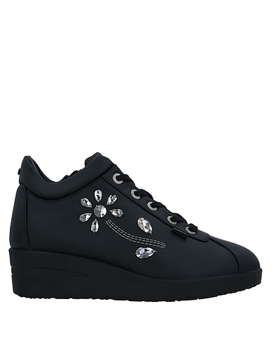 RUCOLINE Sneakers Black Soft Leather, Textile fibres