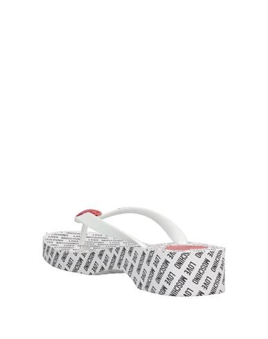 Shop Love Moschino Woman Thong Sandal White Size 10 Pvc - Polyvinyl Chloride