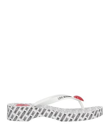 Shop Love Moschino Woman Thong Sandal White Size 10 Pvc - Polyvinyl Chloride