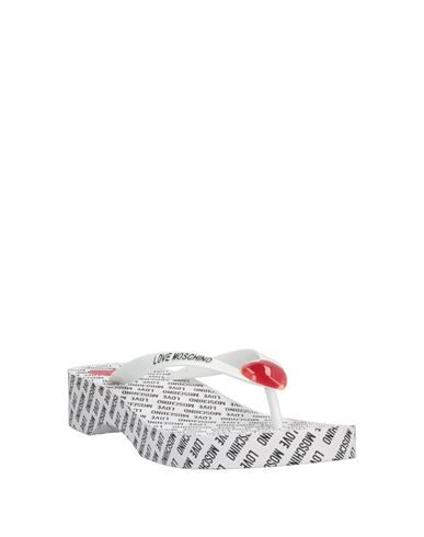 Shop Love Moschino Woman Thong Sandal White Size 10 Pvc - Polyvinyl Chloride