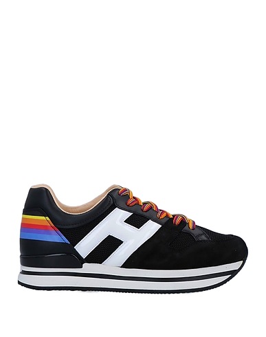HOGAN Sneakers Black Leather, Textile fibres