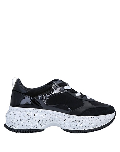 HOGAN Sneakers Black Leather, Textile fibres