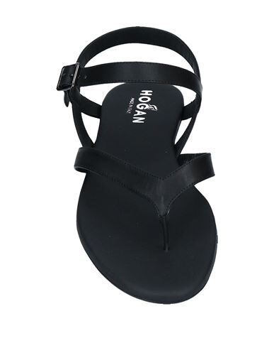 Hogan Toe Strap Sandals In Black