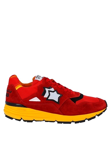 ATLANTIC STARS Sneakers Red Leather, Textile fibers