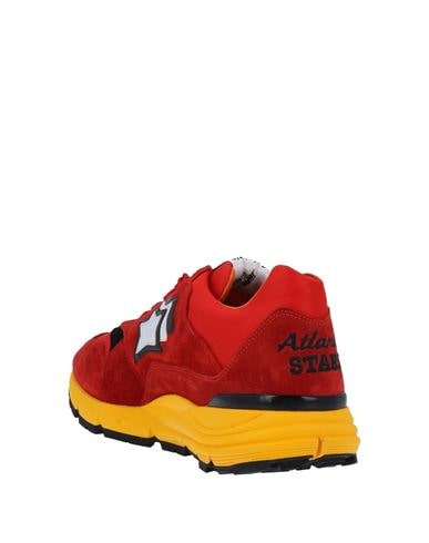 Shop Atlantic Stars Man Sneakers Red Size 8 Leather, Textile Fibers
