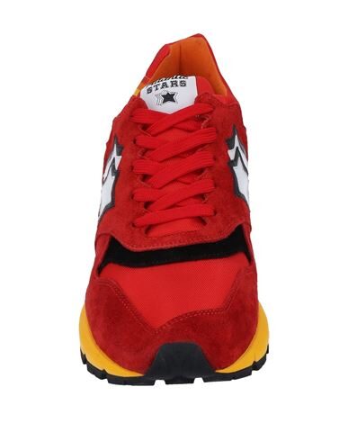 Shop Atlantic Stars Man Sneakers Red Size 8 Leather, Textile Fibers