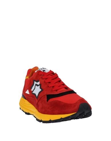 Shop Atlantic Stars Man Sneakers Red Size 8 Leather, Textile Fibers