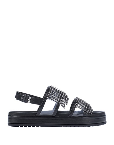 APEPAZZA Sandali Nero Pelle, Fibre tessili
