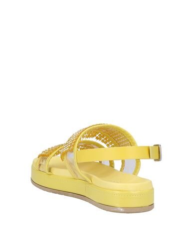 Shop Apepazza Woman Sandals Yellow Size 6 Soft Leather, Textile Fibers