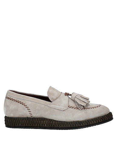 DOLCE&GABBANA Loafers Light grey 65% Calfskin, 35% Kangaroo skin