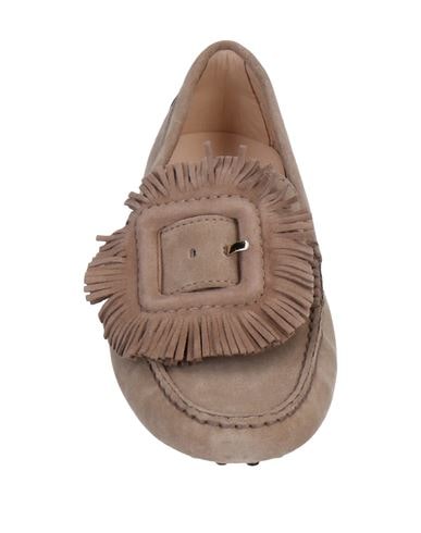 Shop Tod's Woman Loafers Sand Size 5 Leather In Beige