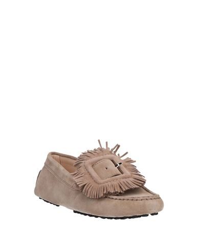 Shop Tod's Woman Loafers Sand Size 5 Leather In Beige