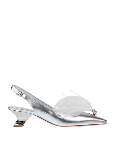 ROGER VIVIER Court Silver Soft Leather