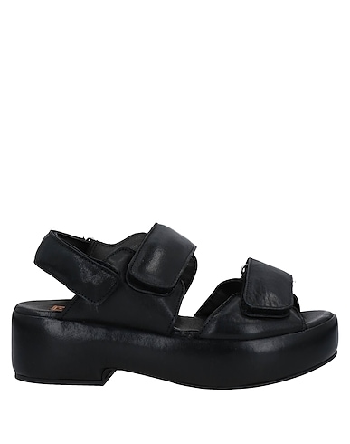 MOMA Sandals Black Soft Leather