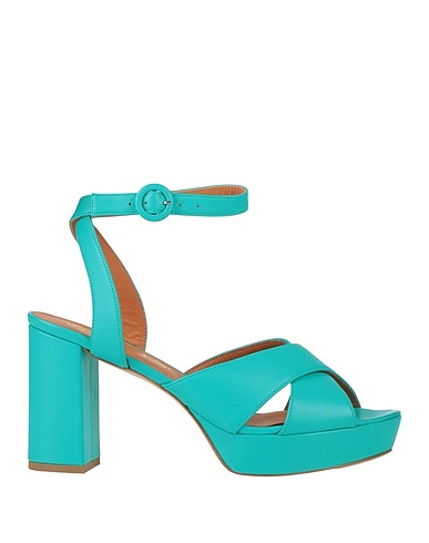 VIA ROMA 15 Sandals Turquoise Soft Leather