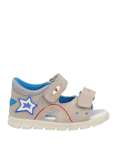 FALCOTTO Sandals Light grey Leather, Textile fibres