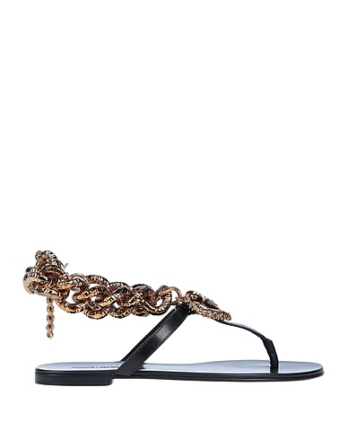 DOLCE&GABBANA Flip flops Black Soft Leather