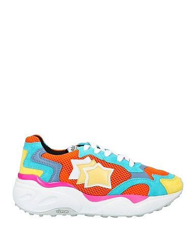 ATLANTIC STARS Sneakers Orange Leather, Textile fibers