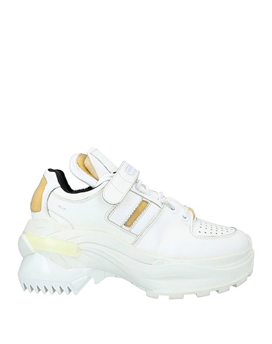 MAISON MARGIELA Sneakers White Soft Leather, Textile fibers