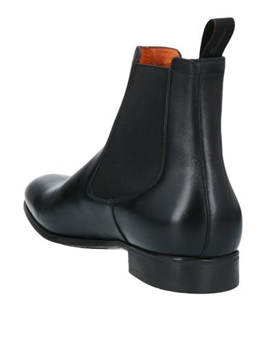 Santoni Ankle-length Leather Chelsea Boots In Black