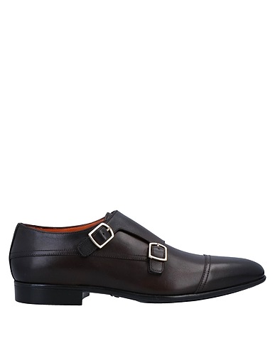 SANTONI Loafers Dark brown Soft Leather