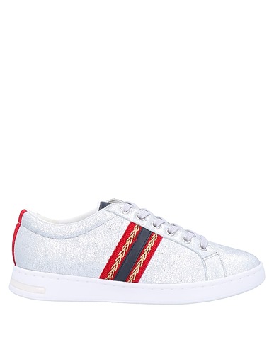 GEOX Sneakers Silver Soft Leather, Textile fibers