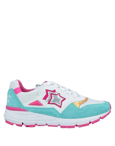 ATLANTIC STARS Sneakers Sky blue Leather, Textile fibers