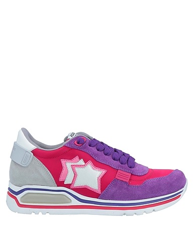 ATLANTIC STARS Sneakers Purple Leather, Textile fibers