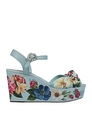 DOLCE&GABBANA Sandals Sky blue 100% Calfskin