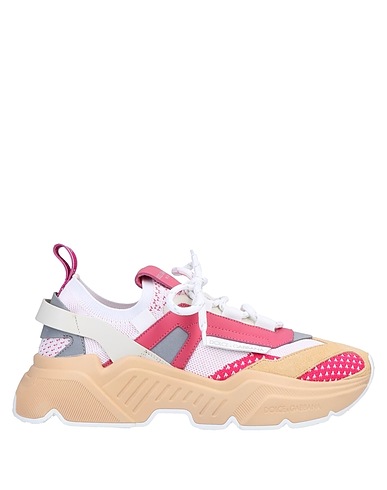 DOLCE&GABBANA Sneakers Pink Soft Leather, Textile fibers